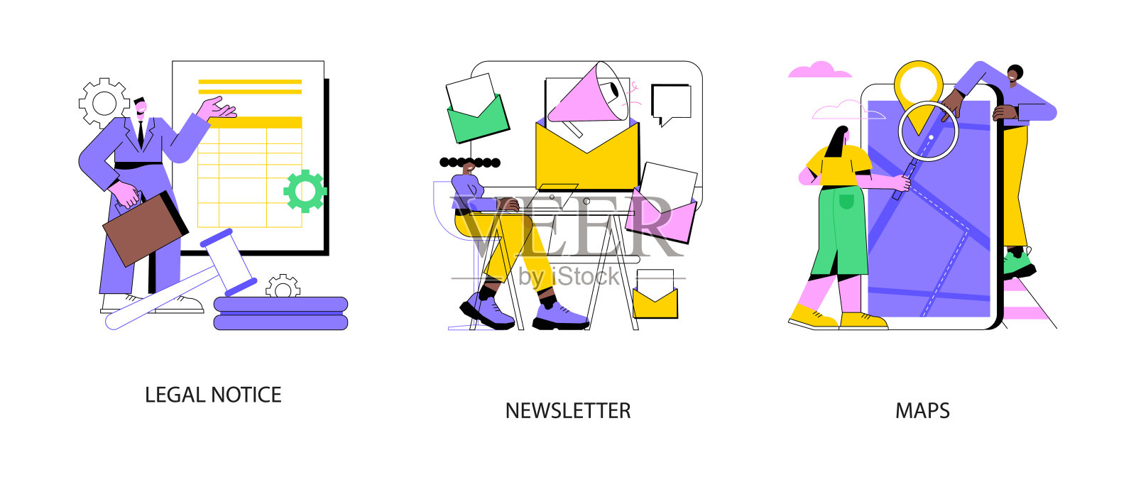 公司网站菜单抽象概念矢量插图。插画图片素材