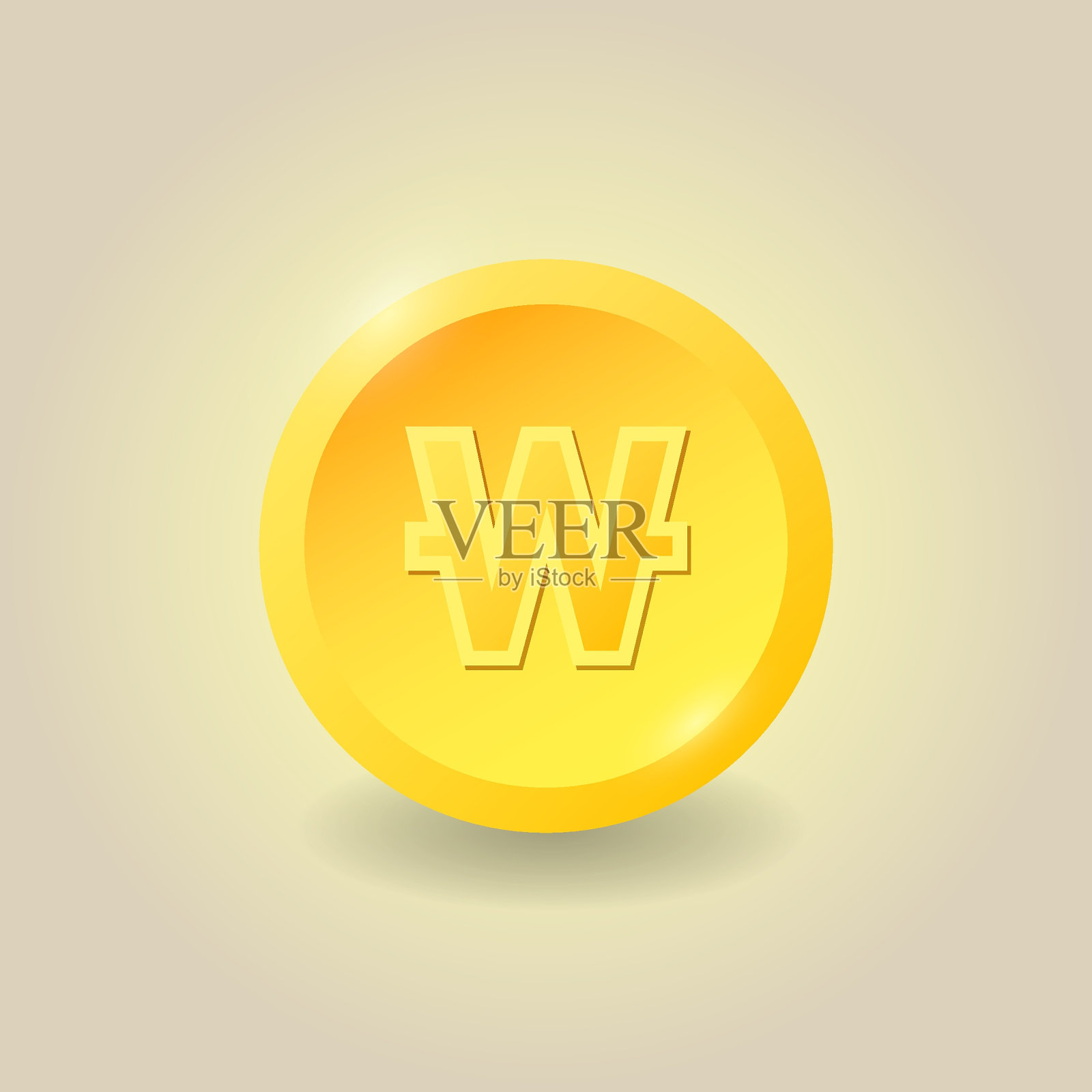 金币。韩元硬币。金融的概念。矢量插图。对于网站和移动应用，信息图。设计元素图片