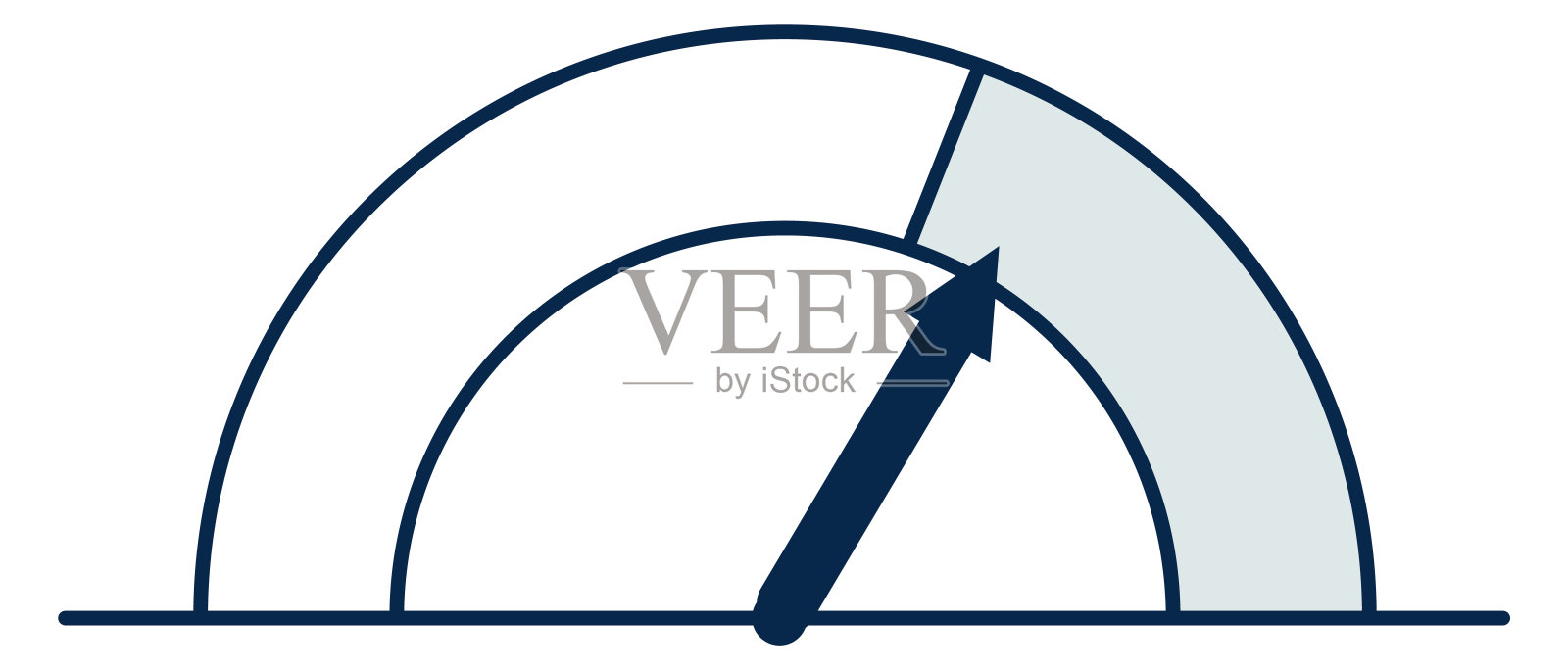 带箭头的半圆指示器。轮计图标插画图片素材