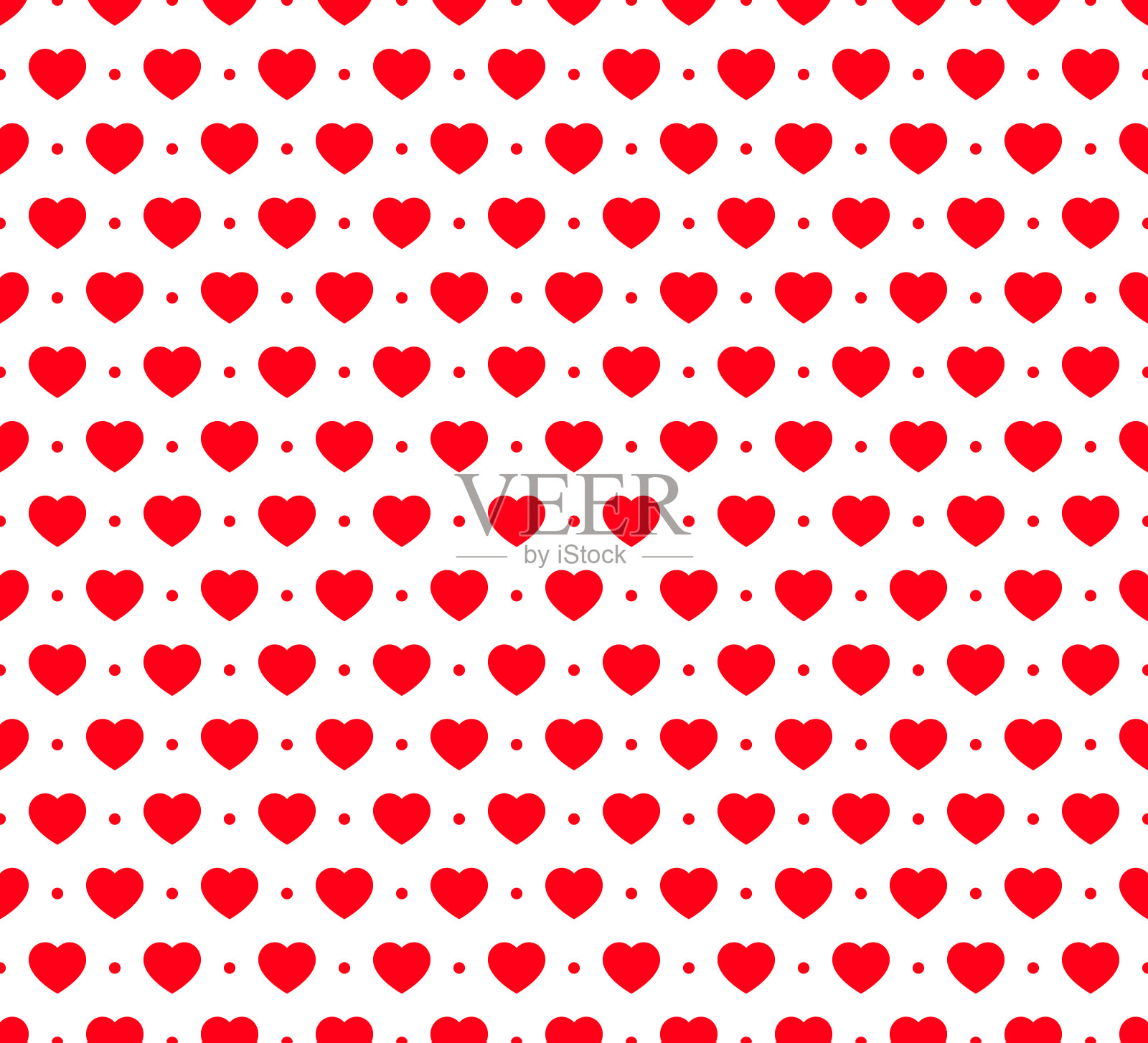 红色爱心无缝矢量图案插画图片素材