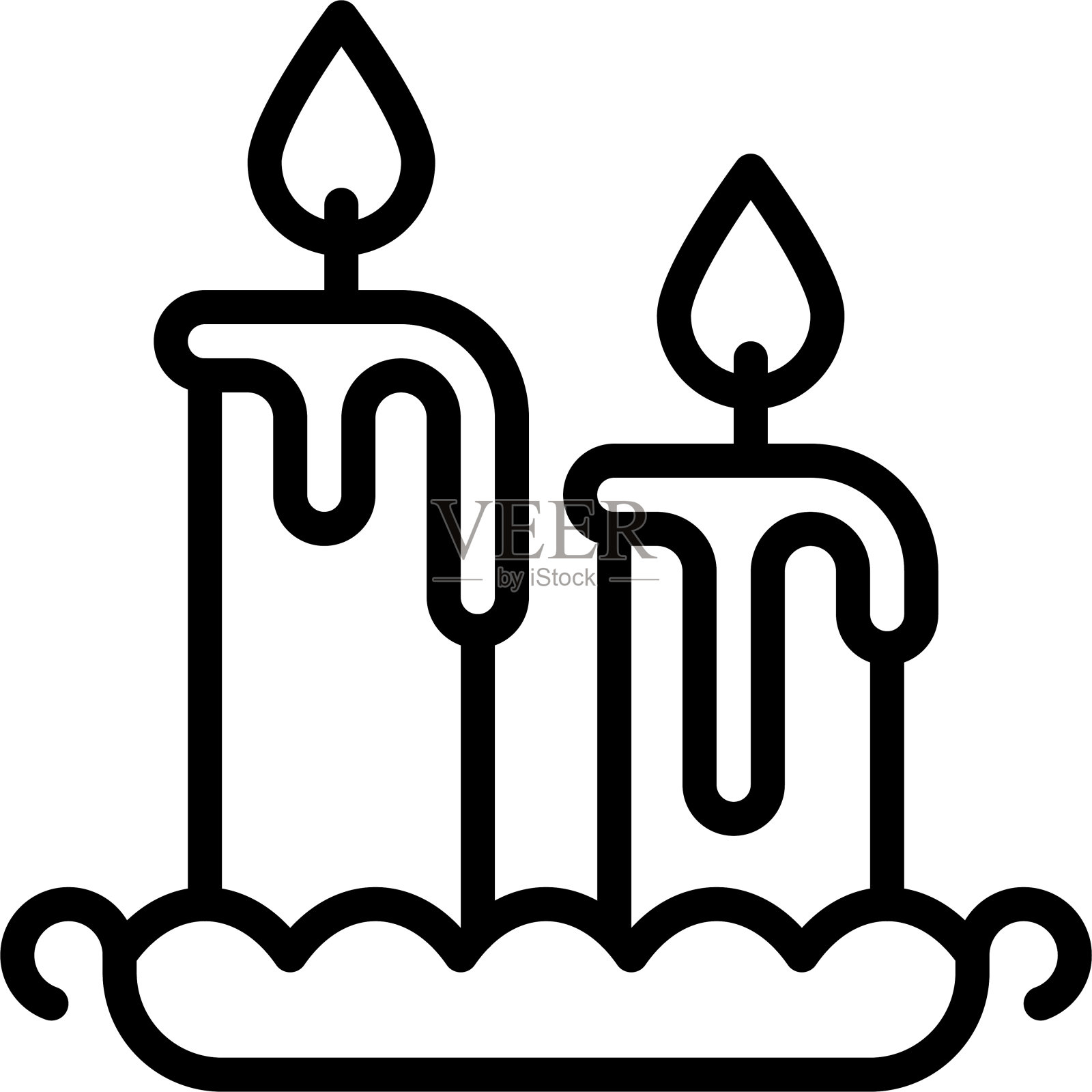 蜡烛图标，节日相关向量插画图片素材