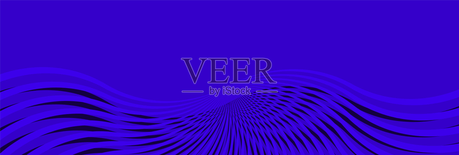 抽象的现代蓝色背景波霓虹灯线。豪华长背景。几何艺术数字屏幕。海报,横幅。创新技术的壁纸。展示卡片。副本的空间。封面设计。插画图片素材