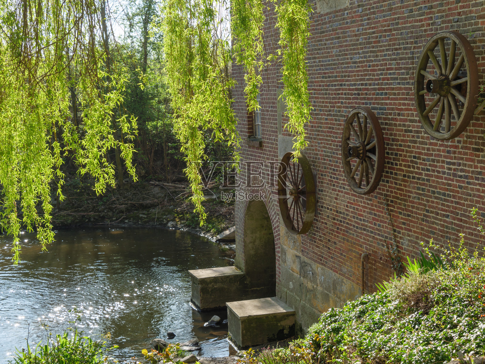 德国门斯特兰梅特伦市的老磨坊照片摄影图片