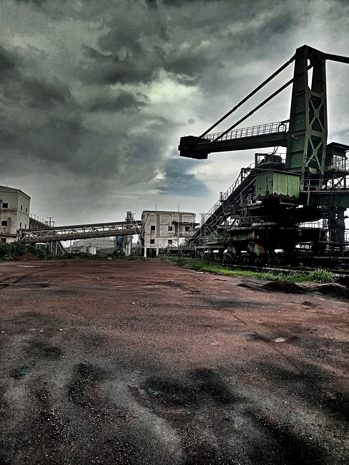 钢公司斜角堆垛回收机照片摄影图片