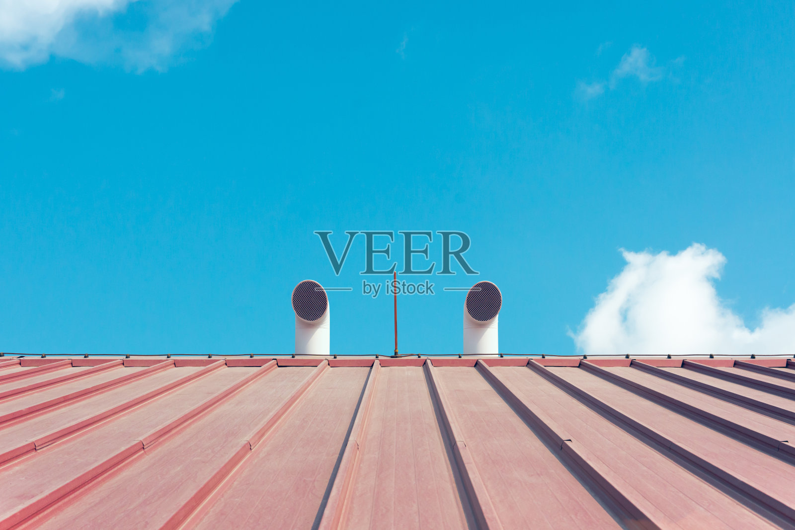 屋顶避雷针铜棒照片摄影图片