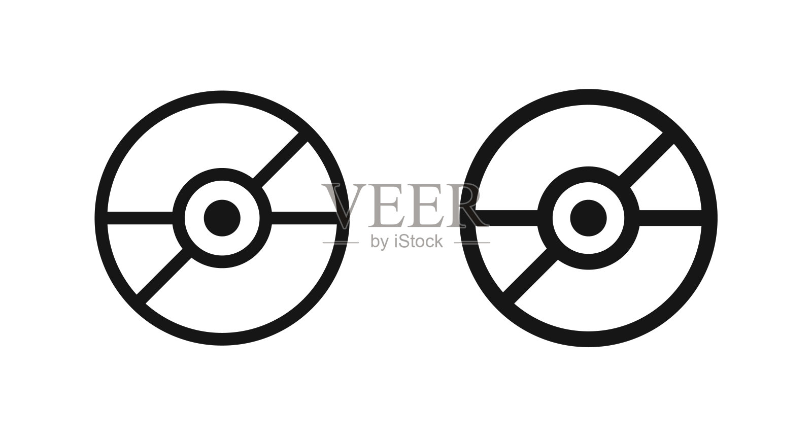 CD光盘图标或DVD图标光盘标志插画图片素材