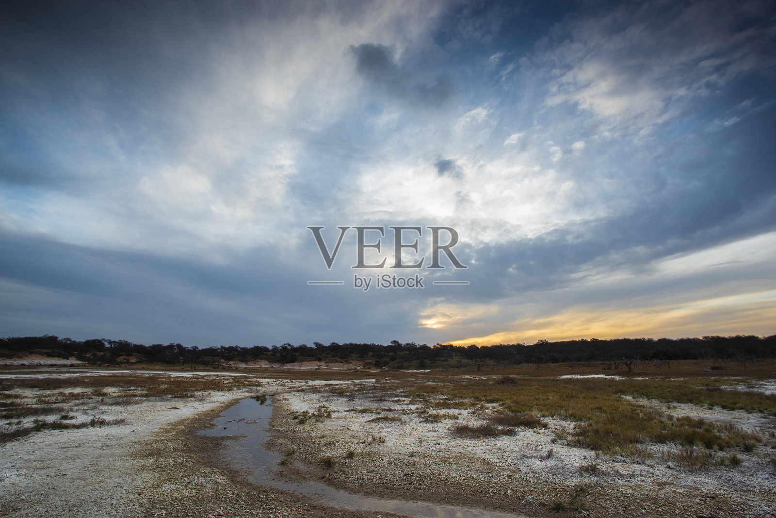 半沙漠环境中泻湖底部的硝石，拉潘帕省，巴塔哥尼亚，阿根廷。照片摄影图片