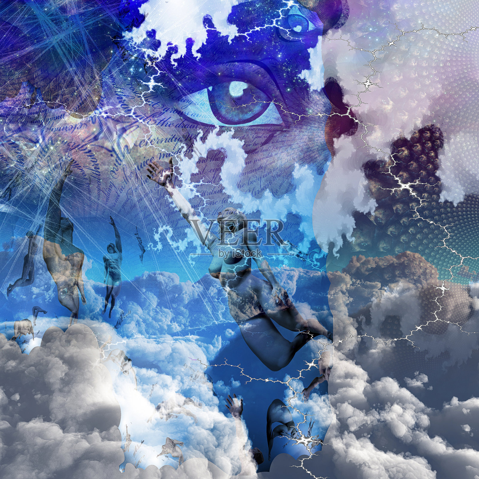 亚洲风格，烟看起来像龙，眼睛照片摄影图片