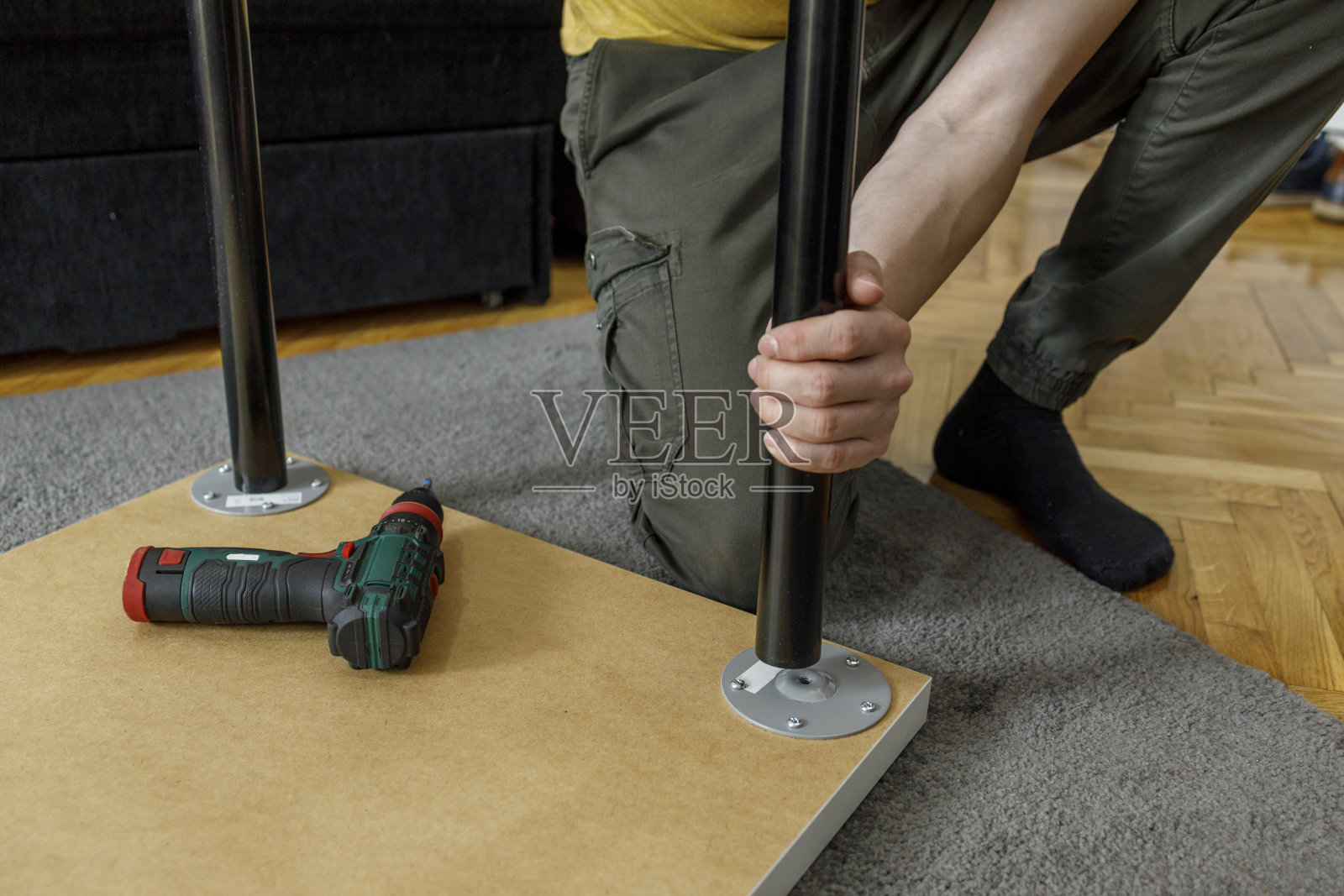 木工装配球杆台照片摄影图片