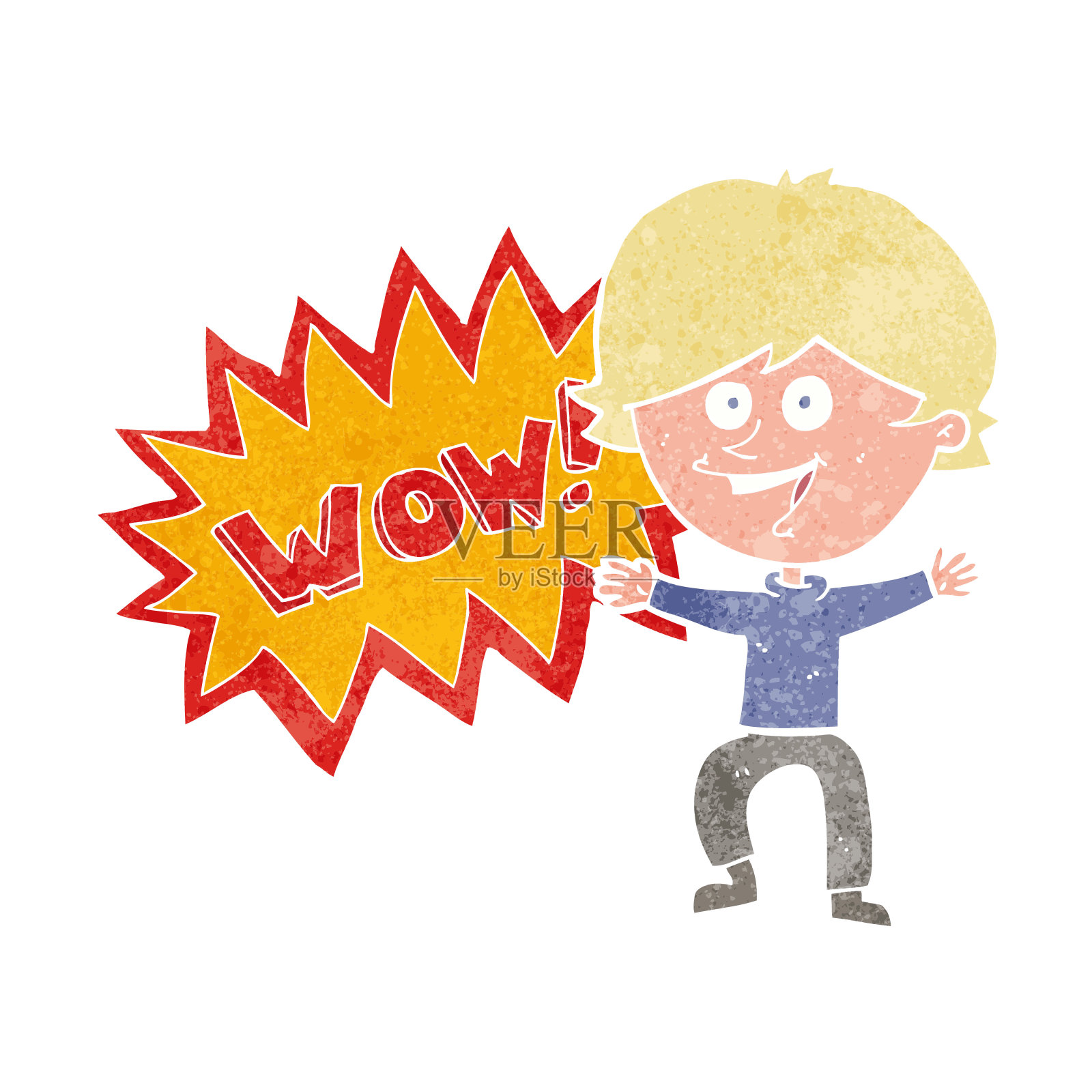 惊讶的卡通男人插画图片素材