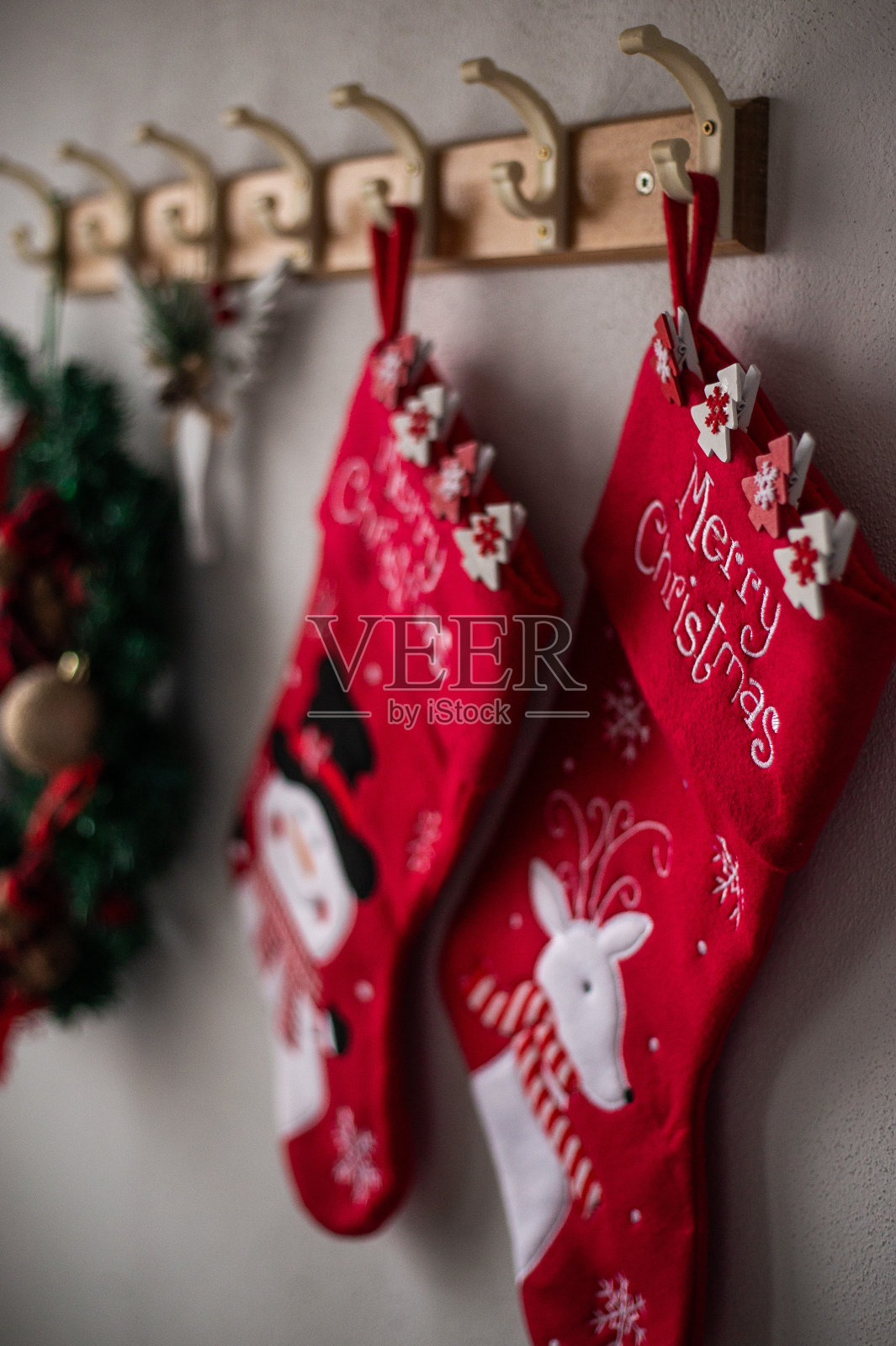 圣诞节装饰的特写镜头照片摄影图片