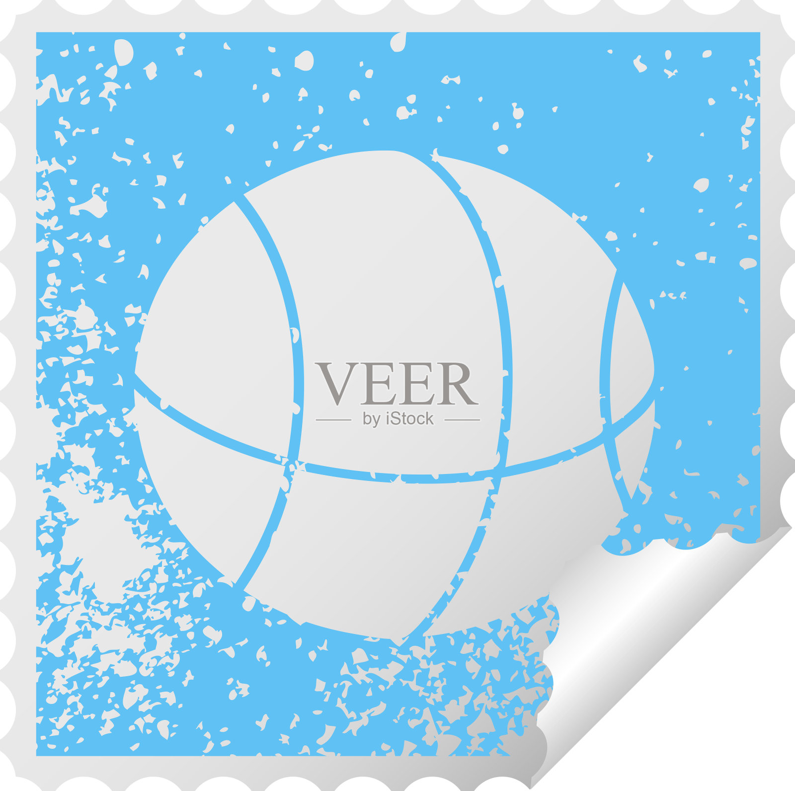 心疼方剥落贴纸符号的篮子球插画图片素材