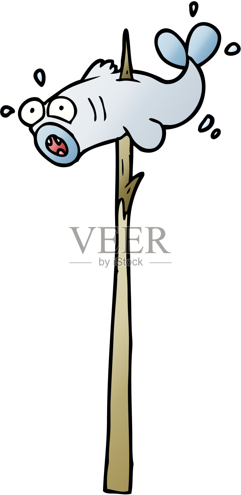 鱼刺漫画插画图片素材