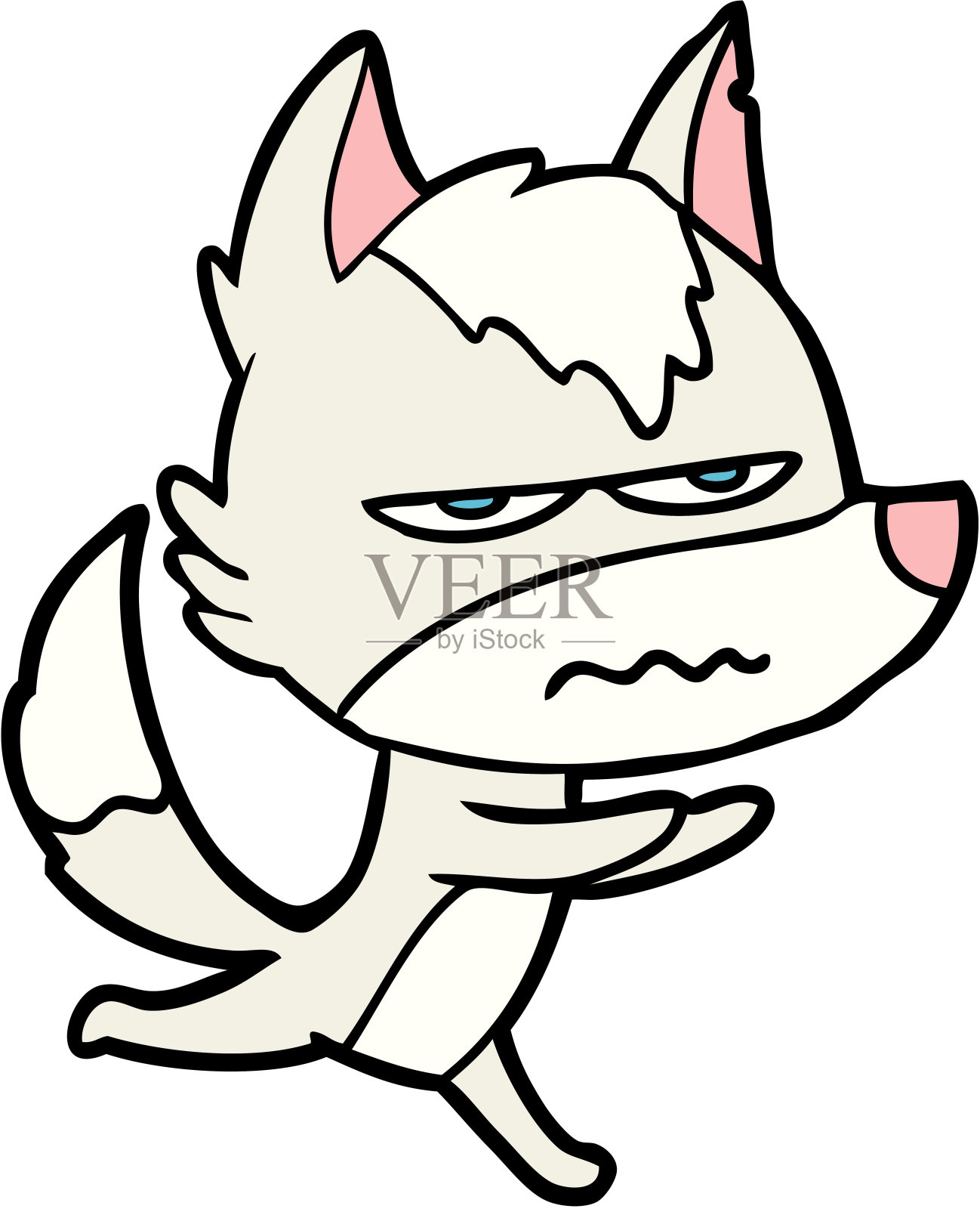 卡通恼怒的狼插画图片素材