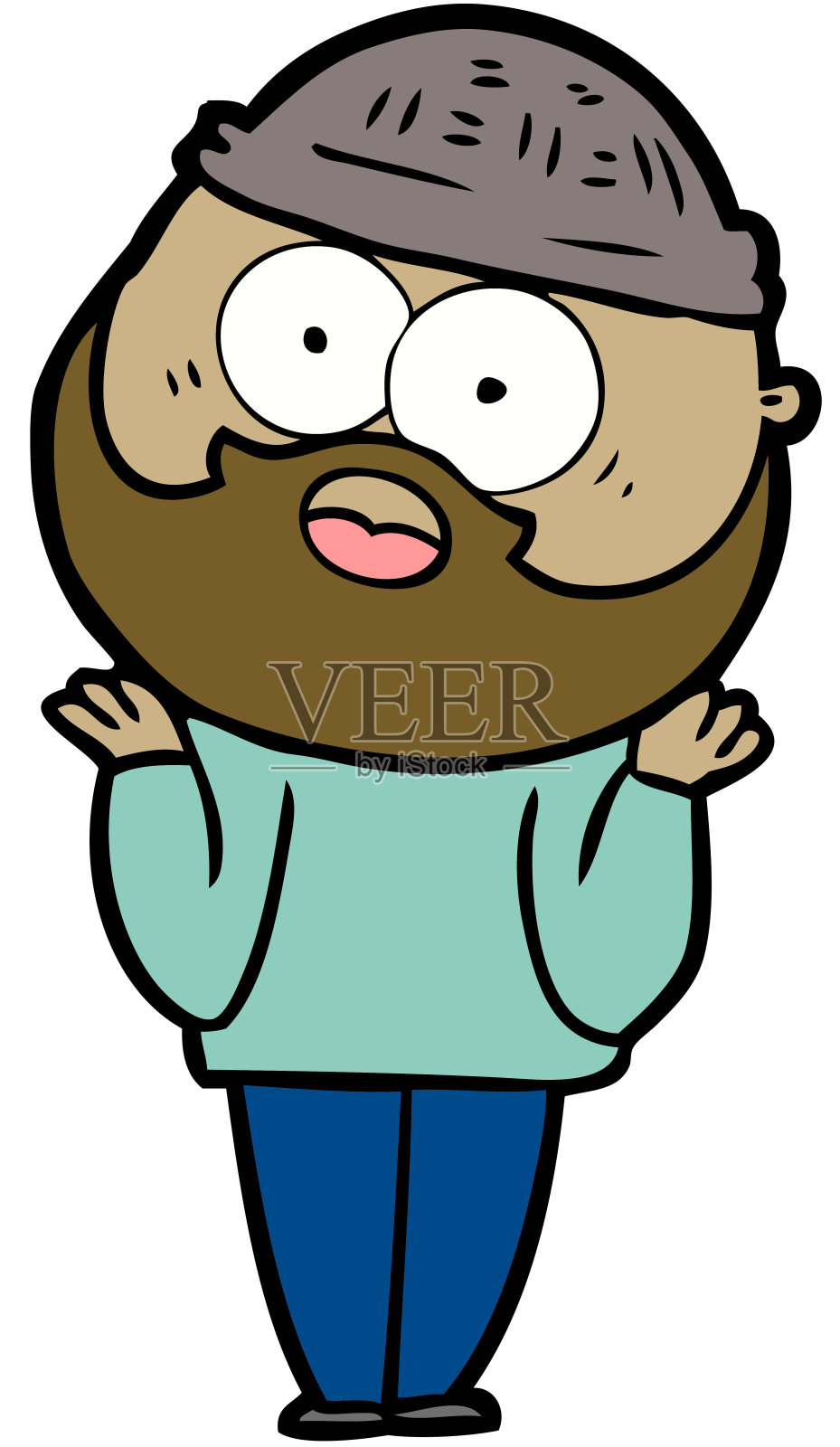 卡通大胡子插画图片素材