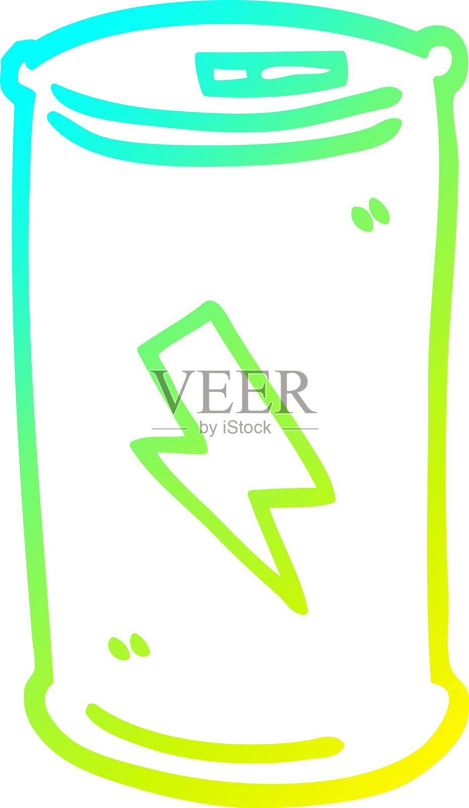 冷梯度线绘制卡通电池插画图片素材