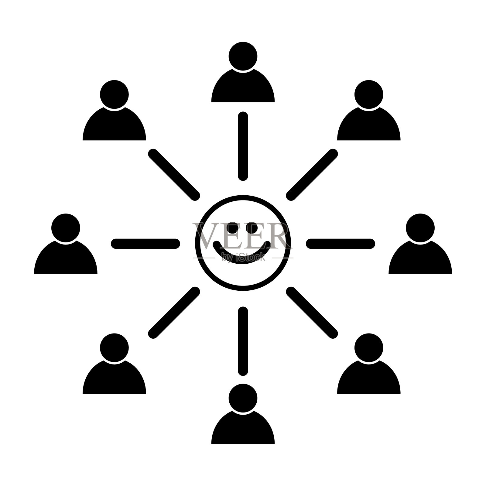 员工敬业度社区矢量图标，人平面网页符号设计矢量插图图标素材