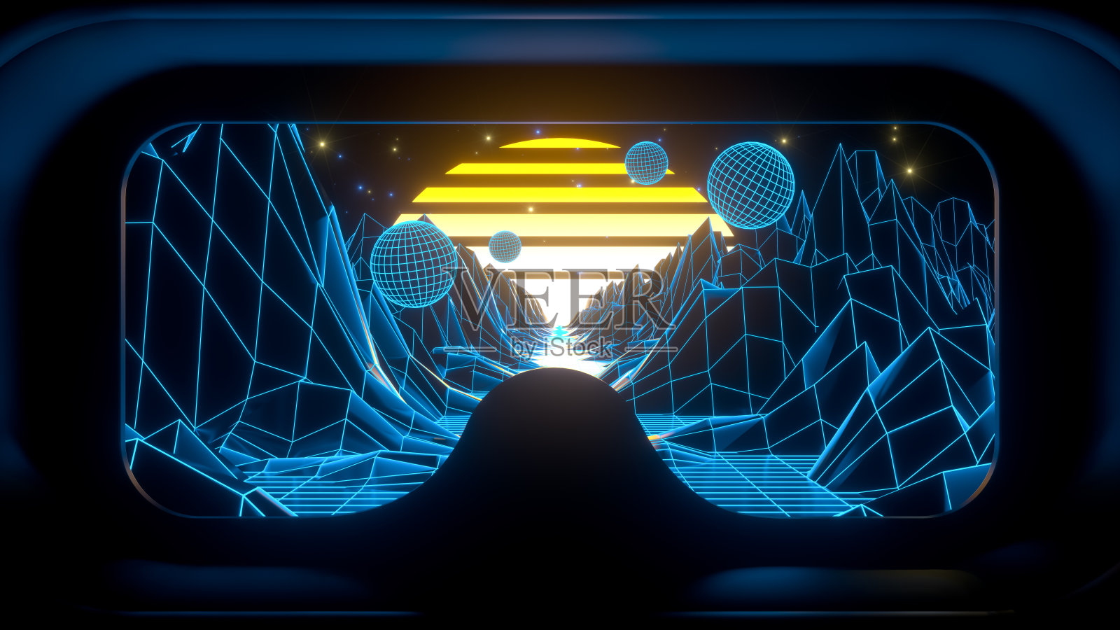 来自VR眼镜未来抽象背景的元宇宙照片摄影图片