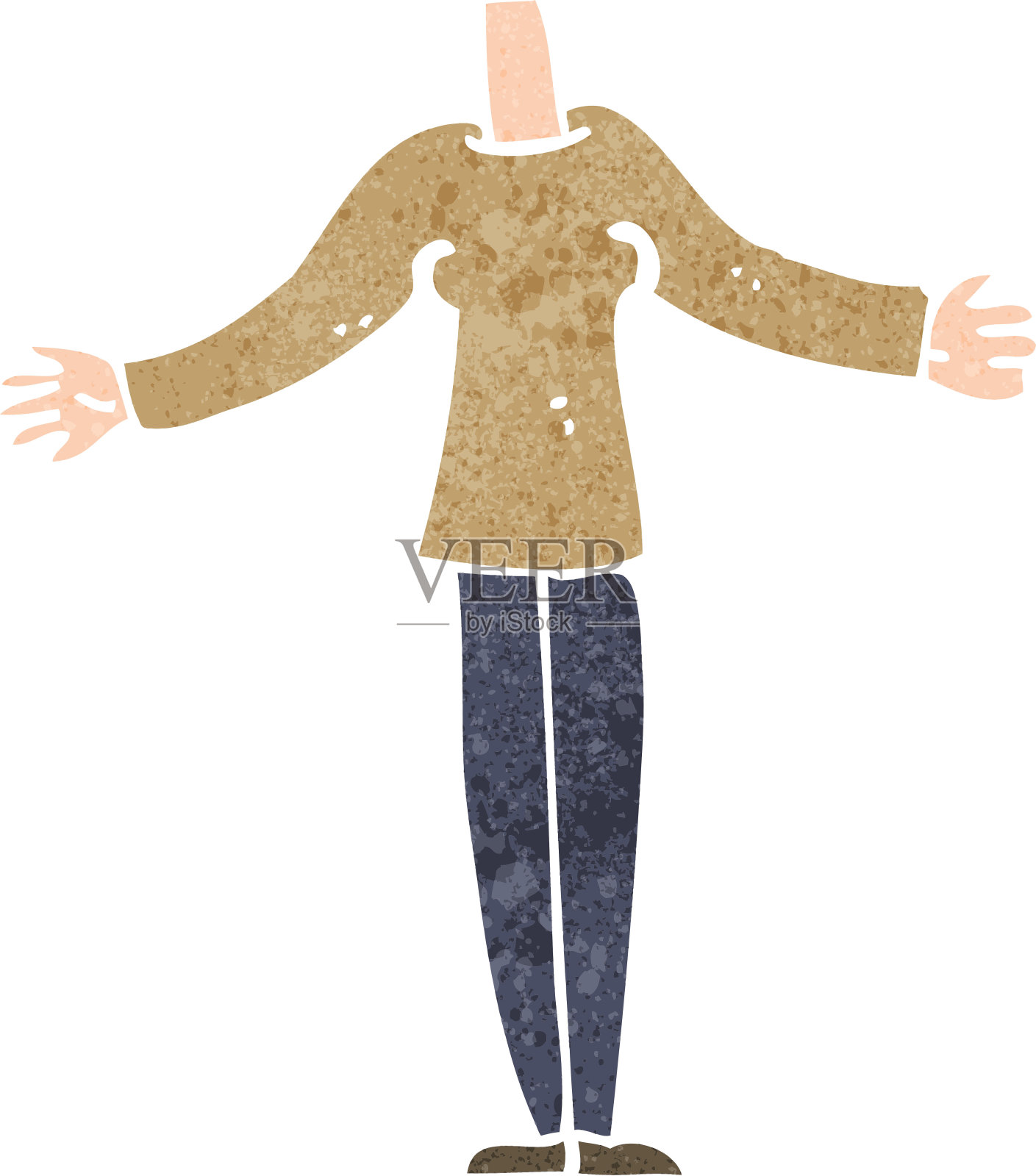 卡通女性身体(添加照片或混搭卡通)插画图片素材