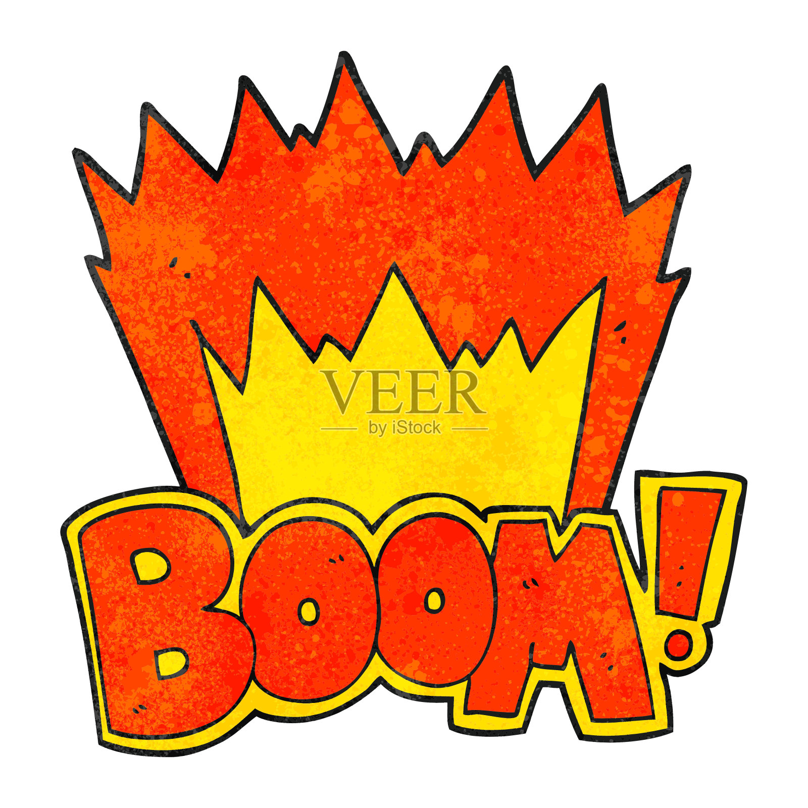 手绘纹理卡通boom符号插画图片素材