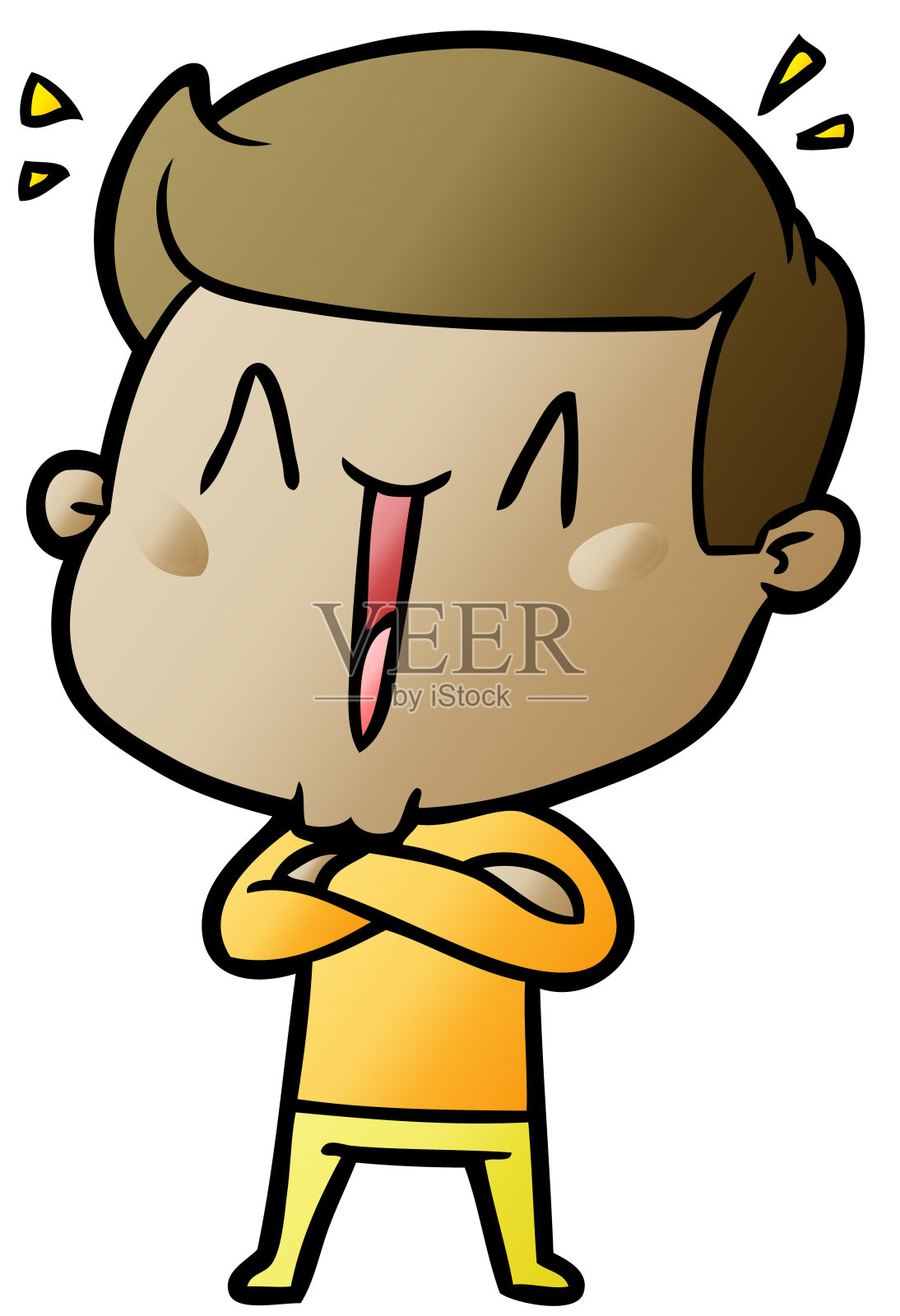 卡通兴奋男插画图片素材