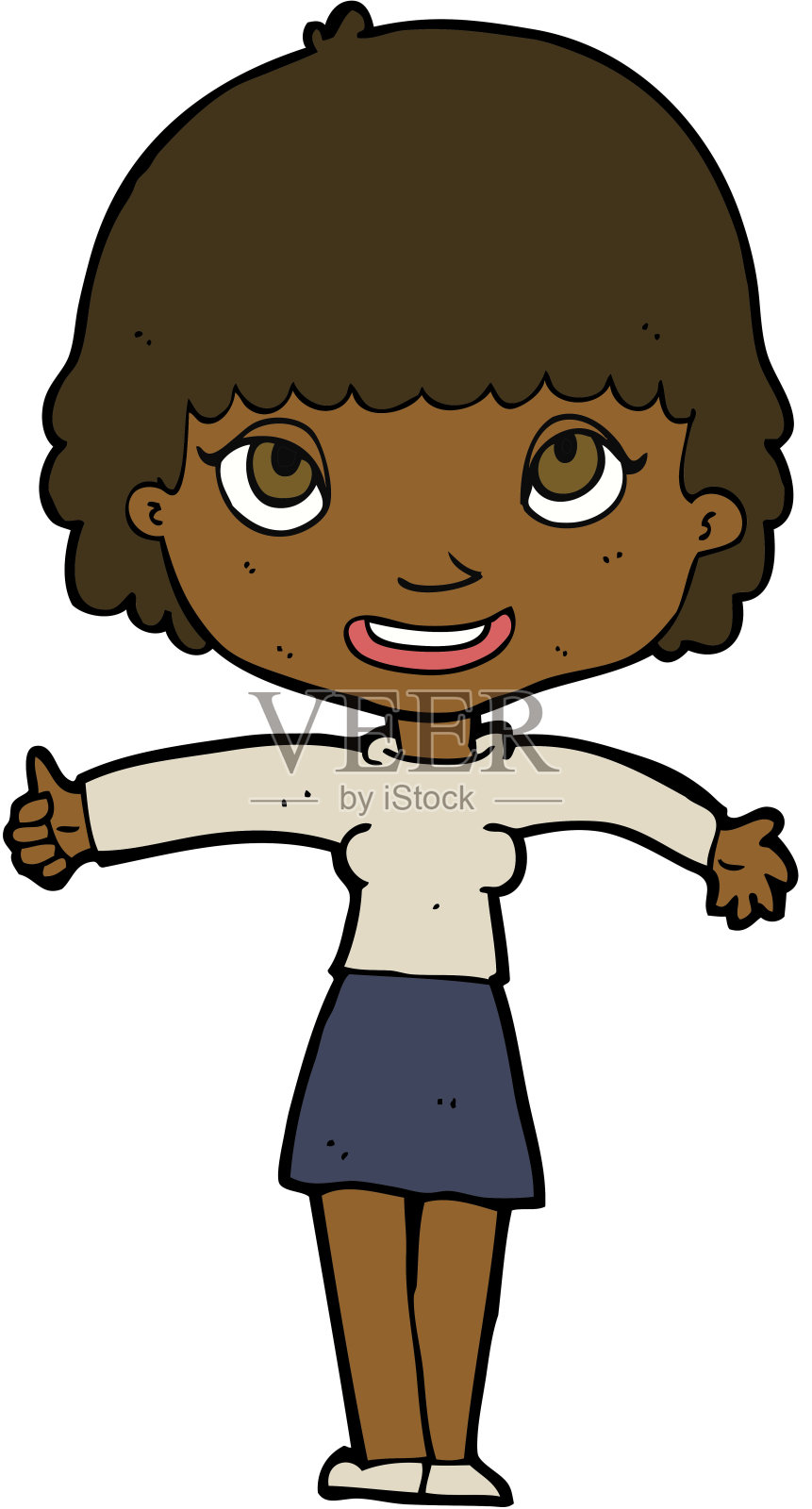 卡通快乐女孩插画图片素材