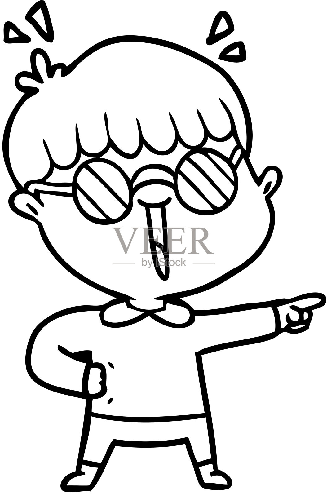 戴眼镜的卡通男孩插画图片素材