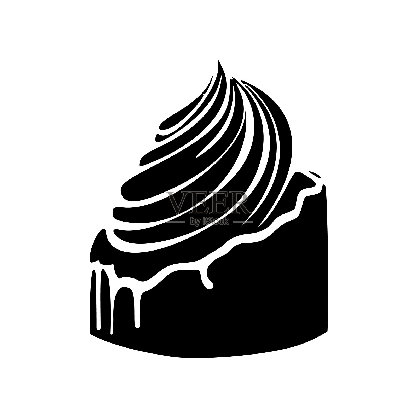 设计精美的蛋糕标志。它是理想的任何企业在糖果或糖果行业，如面包店和糕点店。插画图片素材