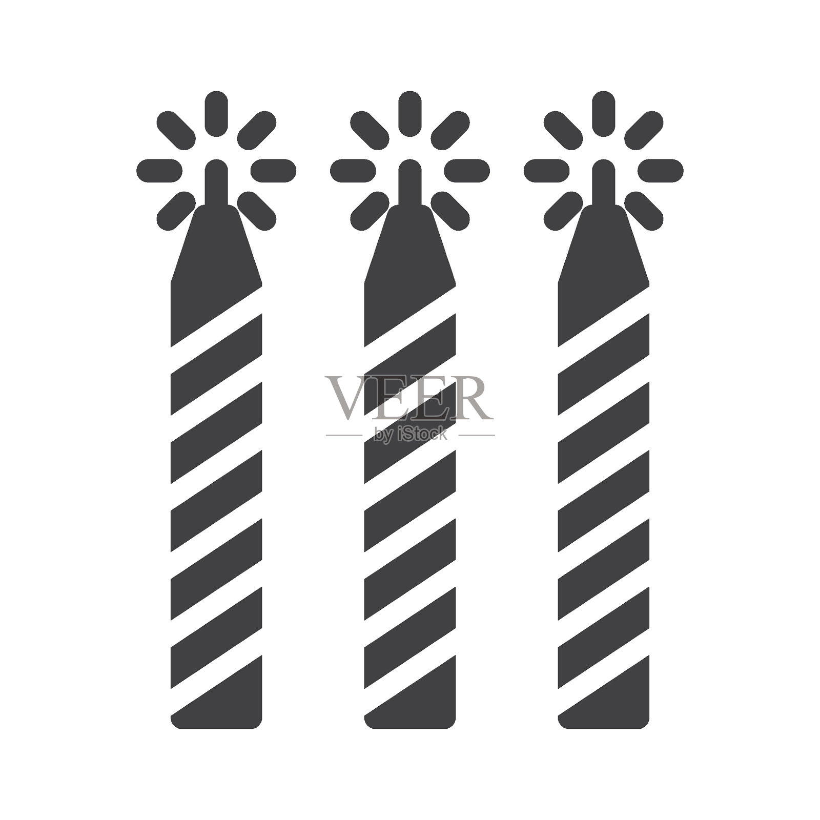 生日蛋糕蜡烛矢量图标插画图片素材