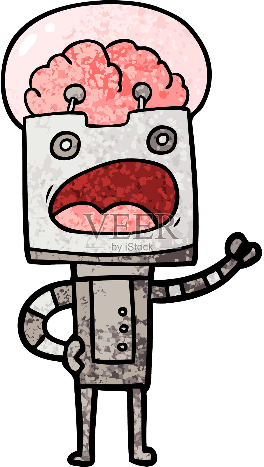 卡通机器人插画图片素材