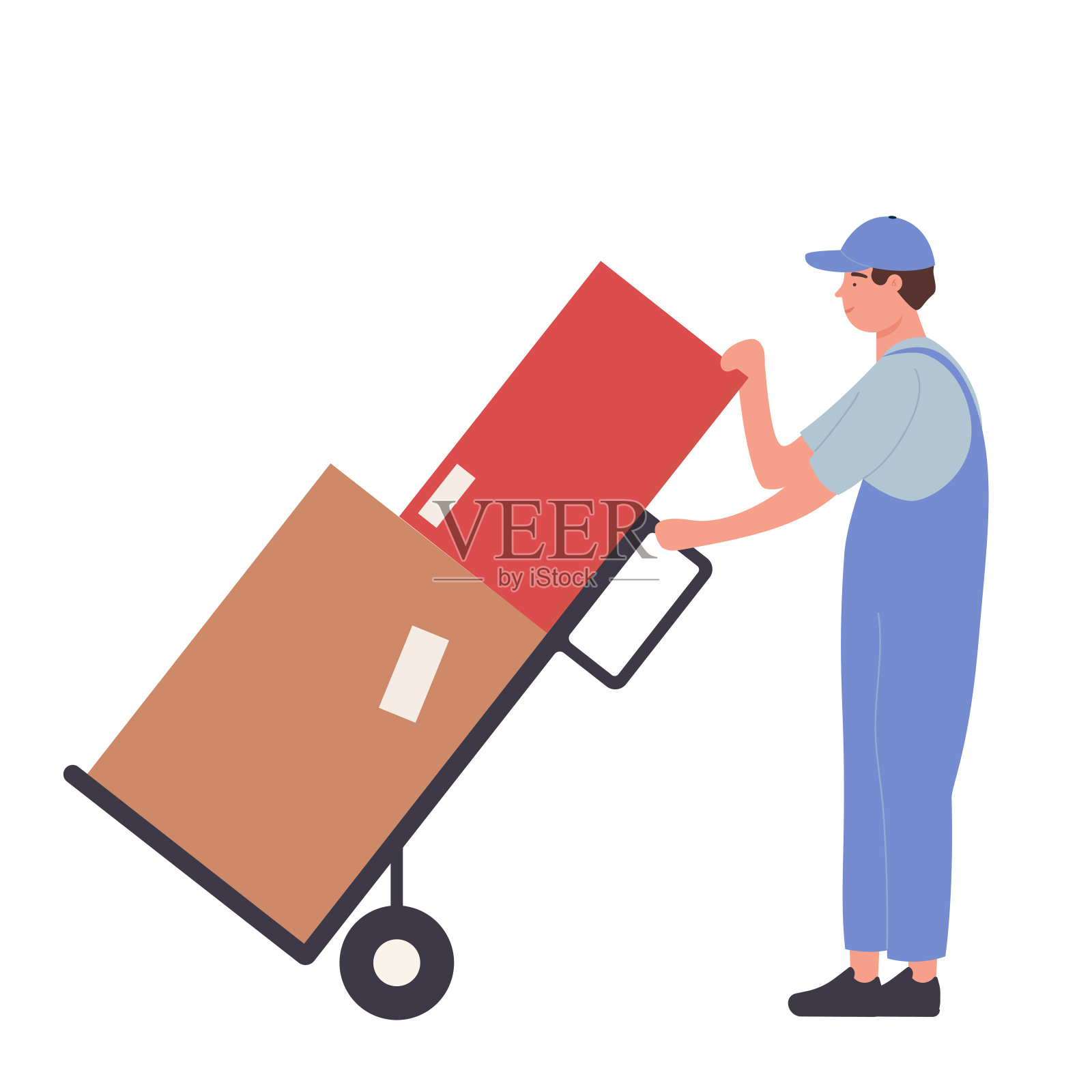 供应货物的店主插画图片素材