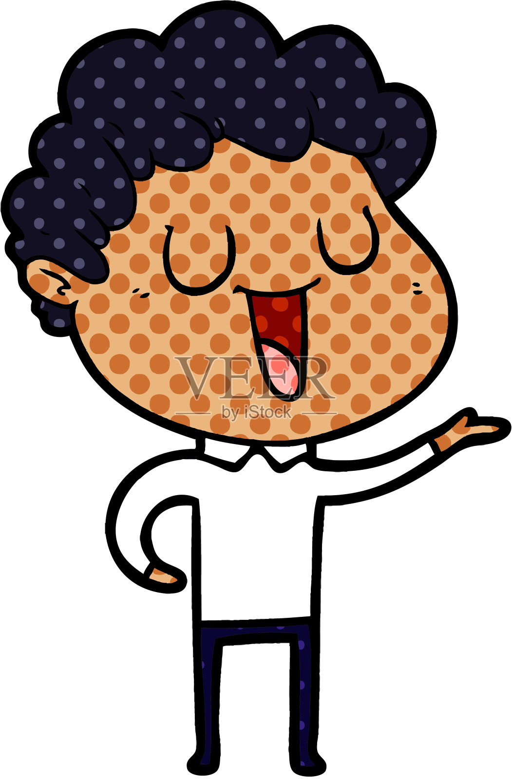 笑嘻嘻的卡通人插画图片素材