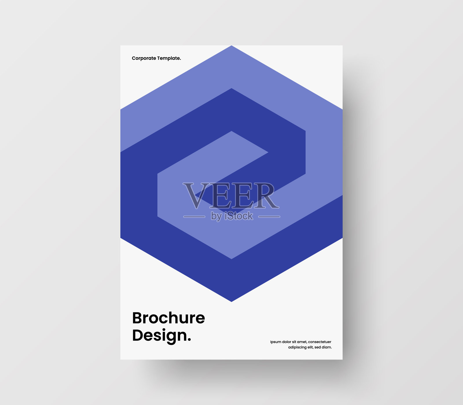 清洁企业宣传册设计矢量插图。抽象的马赛克形状小册子模板。设计模板素材