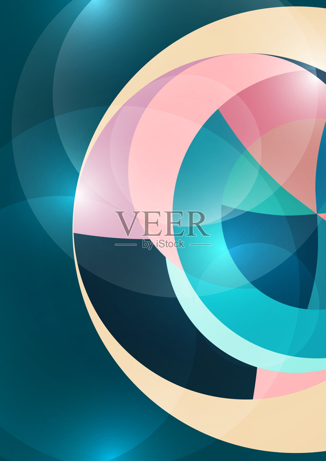 彩色的抽象圆，圆的一部分。覆盖。时尚封面海报，封面，横幅，传单，宣传册。向量插画图片素材