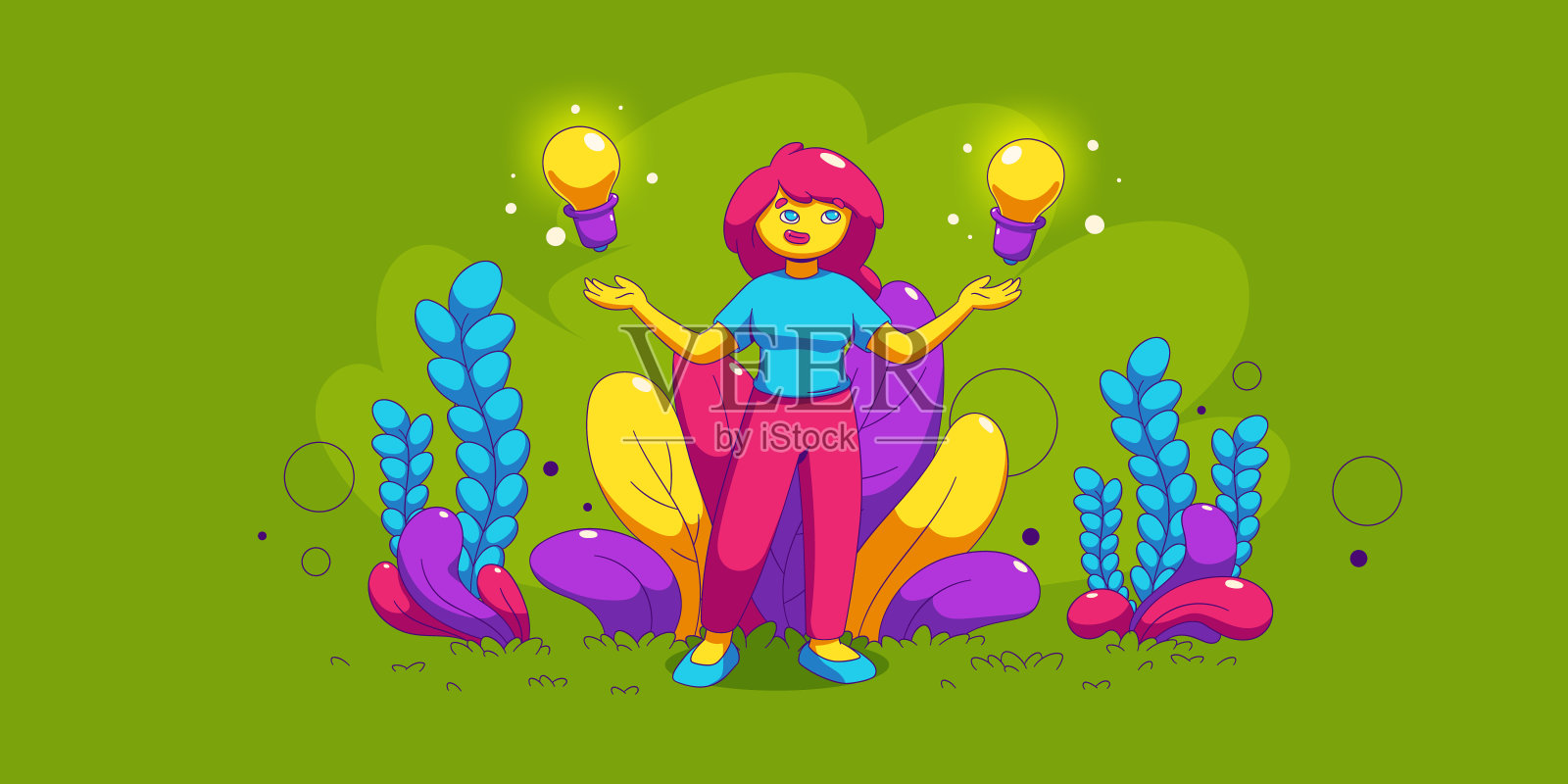 两种想法之间的选择，最好的解决方案插画图片素材