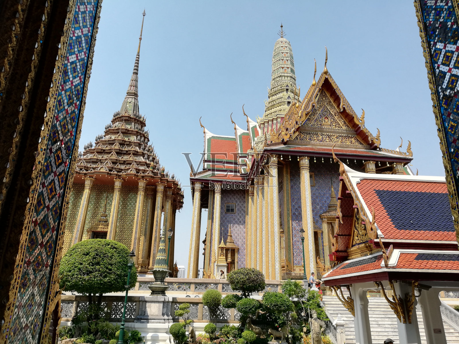 Phra Ubosot或翡翠佛堂，笏Phra Kaew，曼谷，泰国照片摄影图片