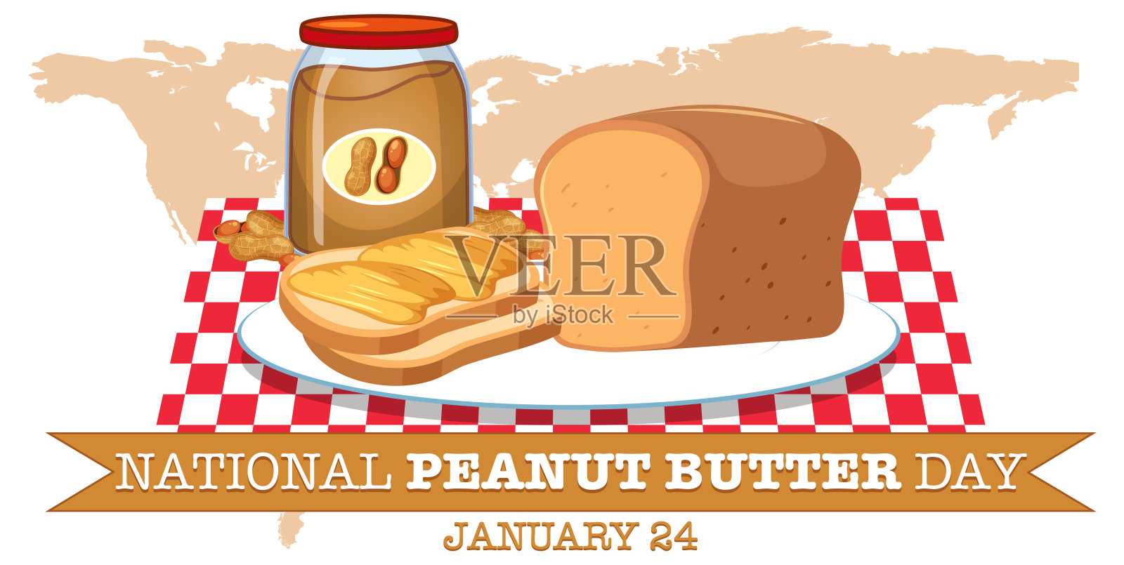国家花生酱横幅设计设计元素图片