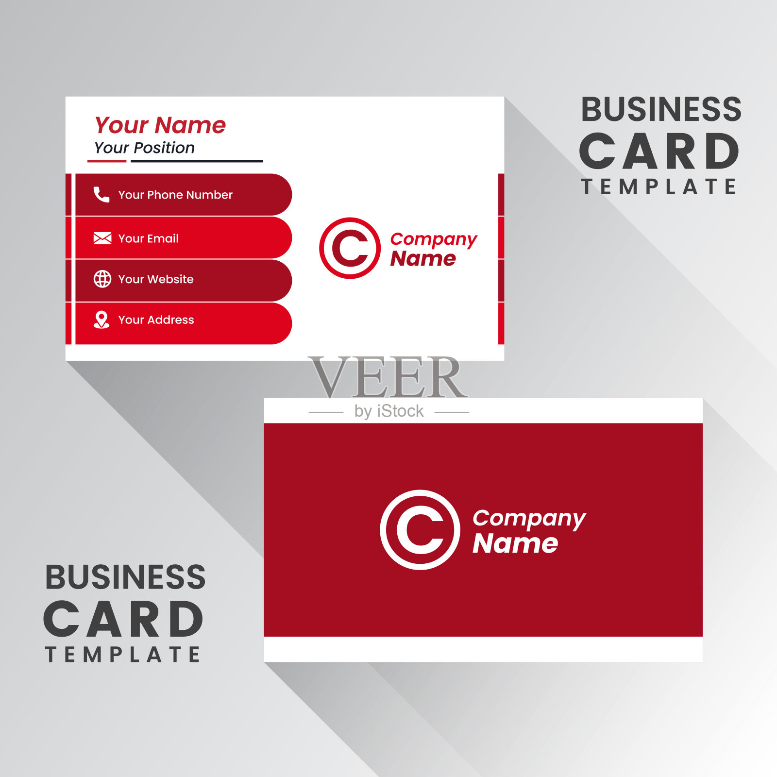 矢量名片和现代创意和清洁模板。插画图片素材