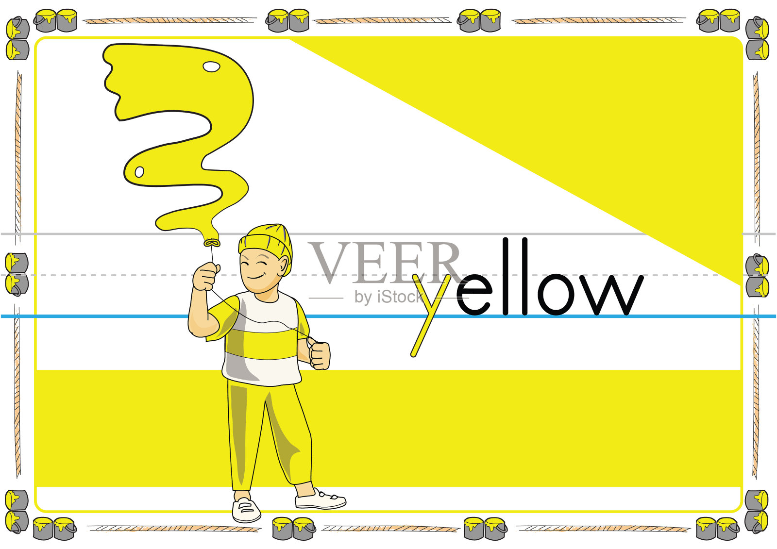 黄色油漆气球插画图片素材