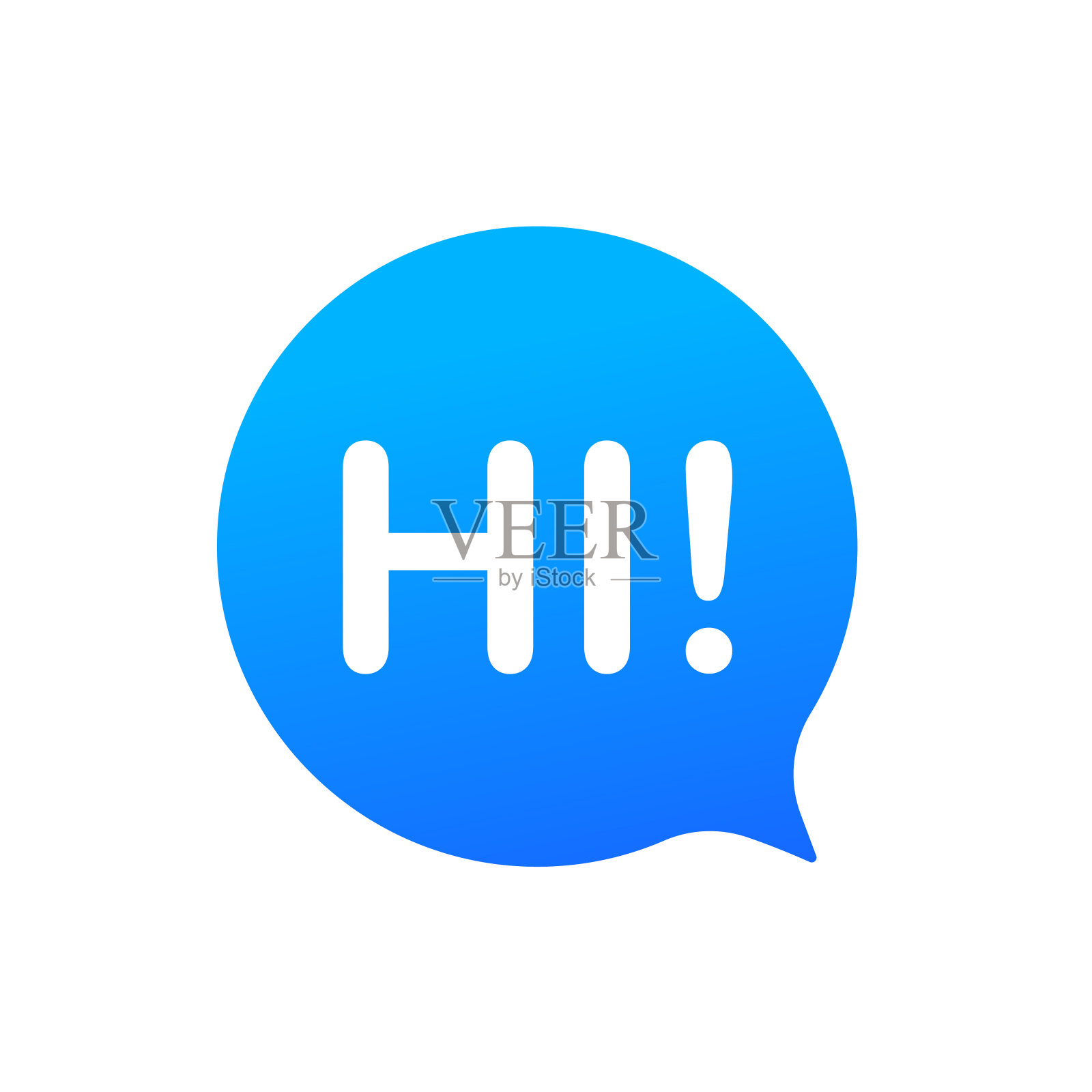 聊天图标，短信图标，评论图标，与你好字母。矢量插图。矢量图插画图片素材