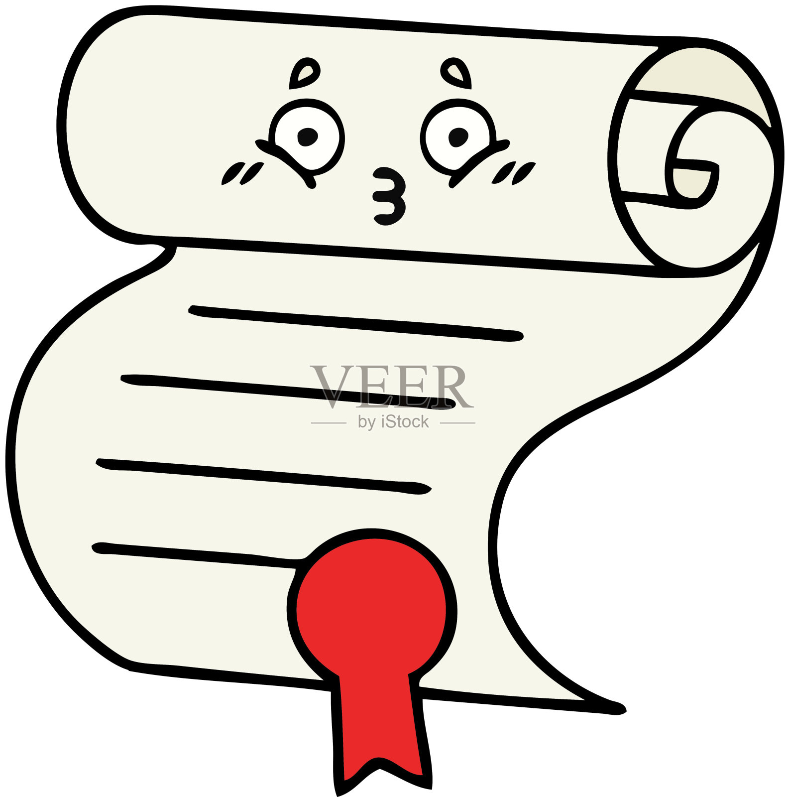 可爱的卡通合同插画图片素材