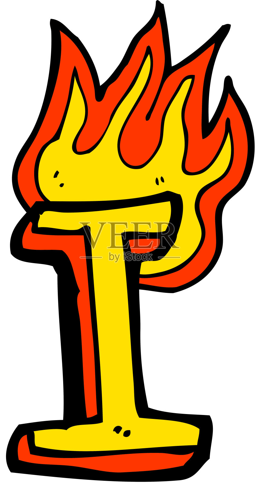 卡通火焰信设计元素图片