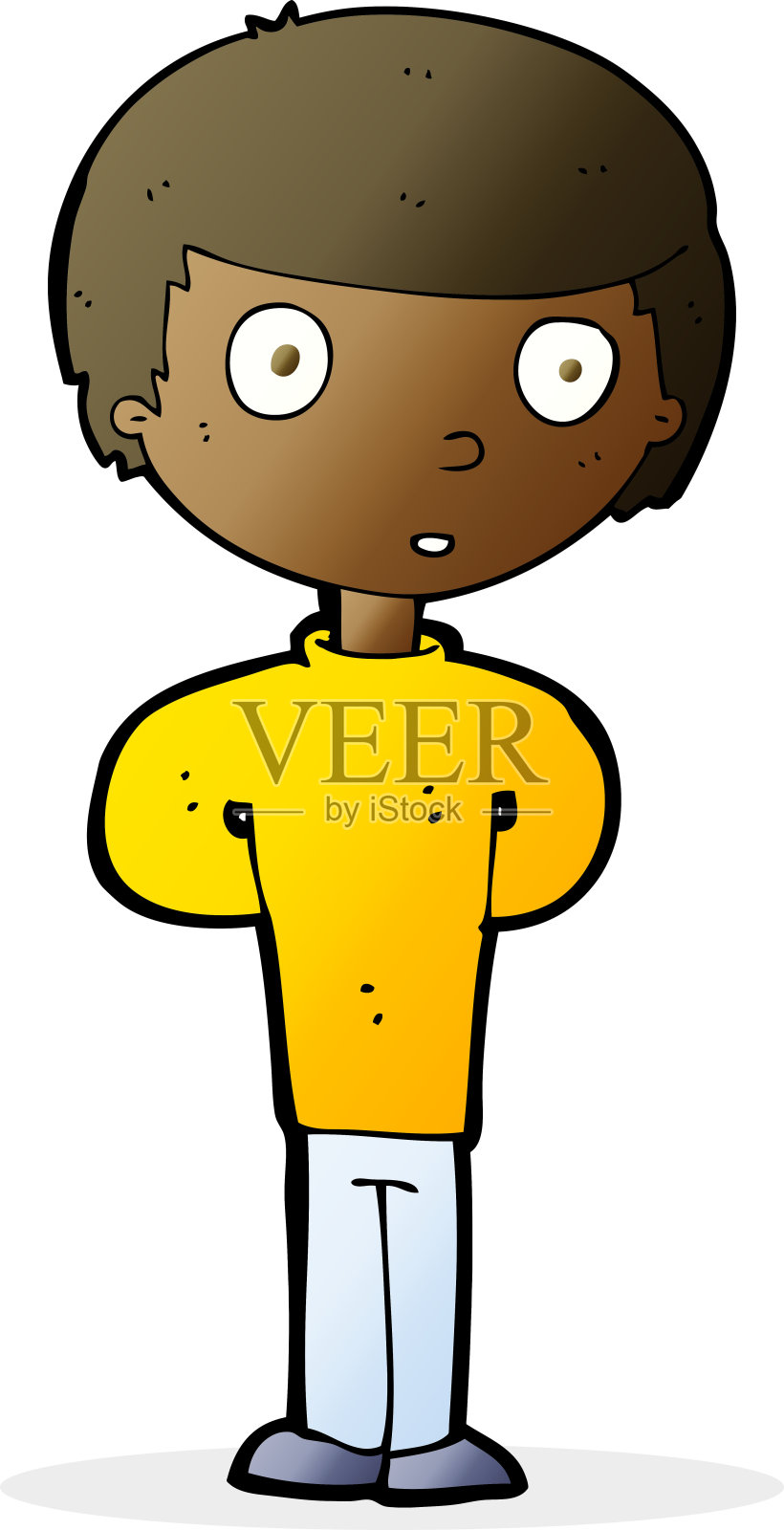 卡通忧虑男插画图片素材