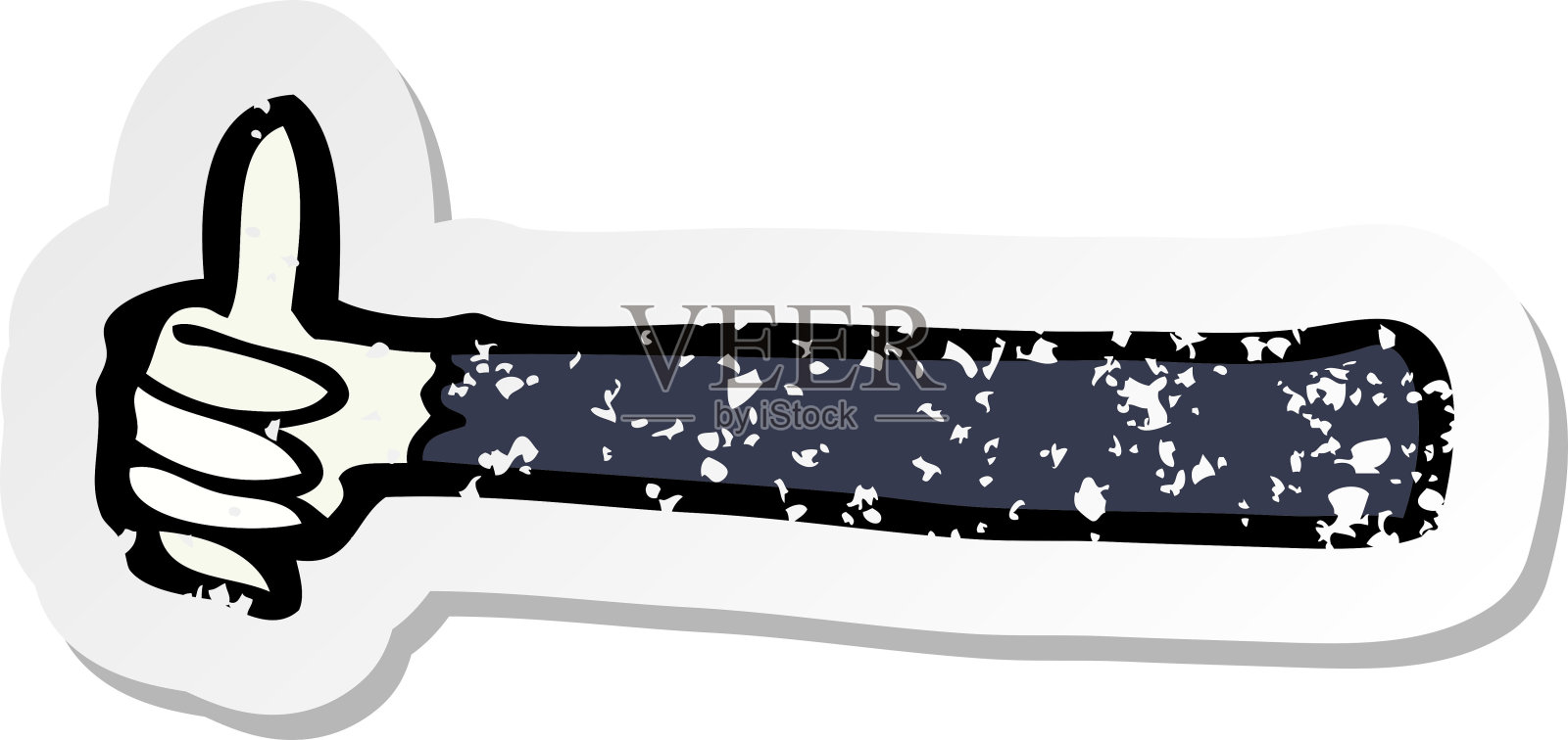 复古心疼贴纸卡通万圣节吸血鬼手臂插画图片素材