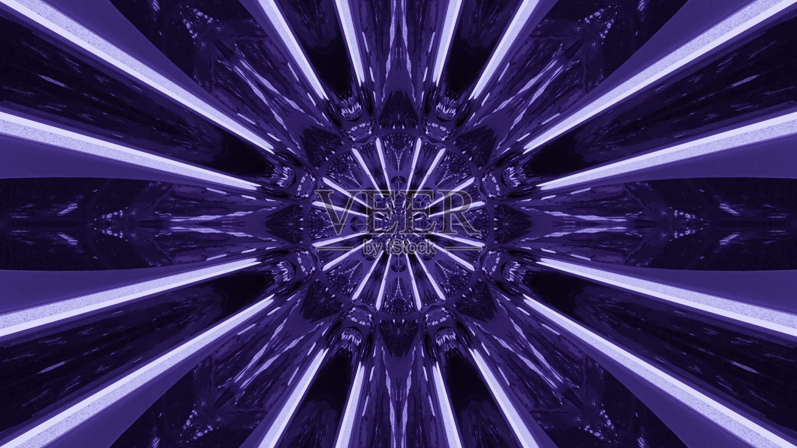 未来的万花筒图案背景在充满活力的蓝色和黑色的3D渲染照片摄影图片