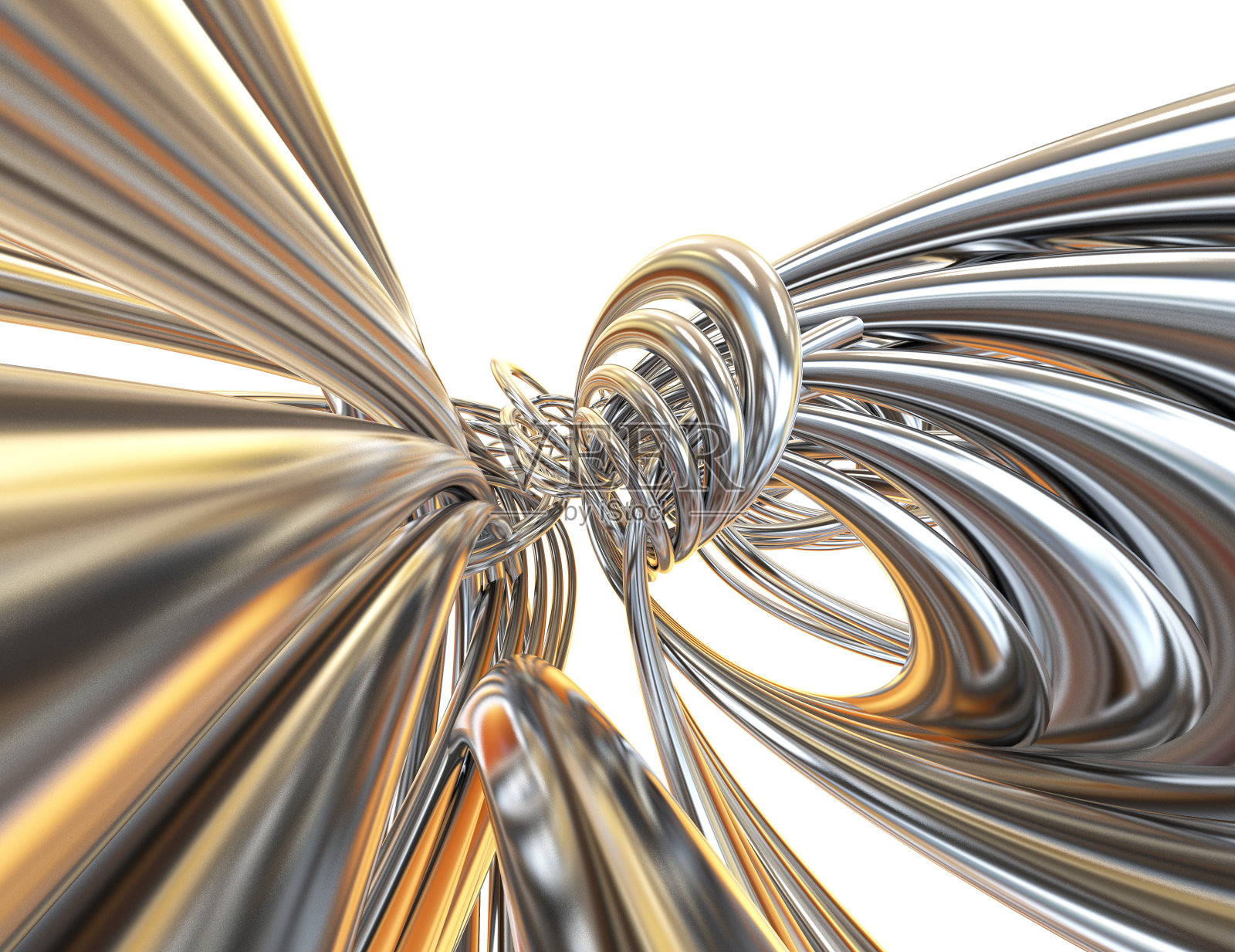 螺旋缠绕的金属管效果照片摄影图片