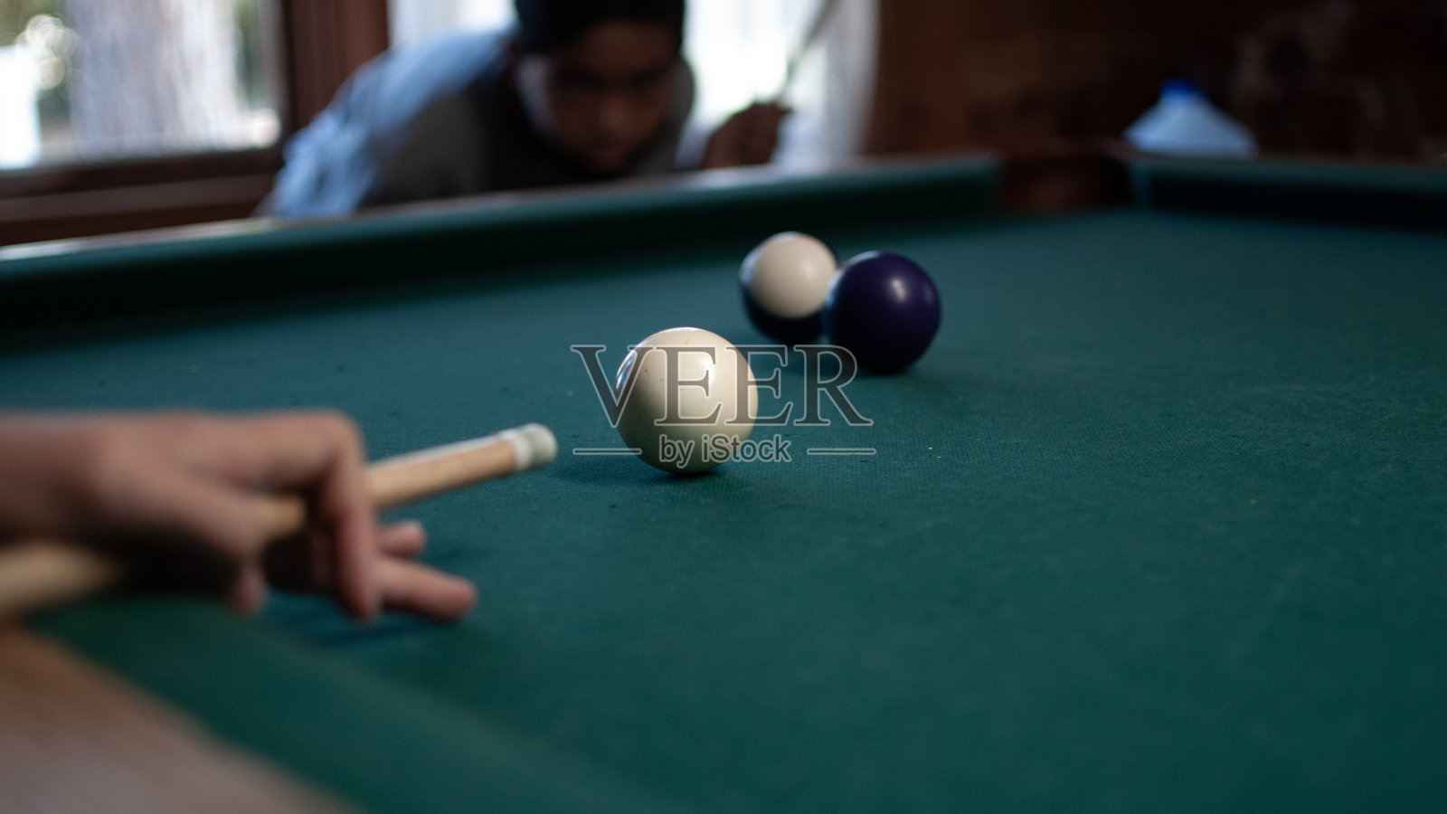 台球桌的特写照片摄影图片