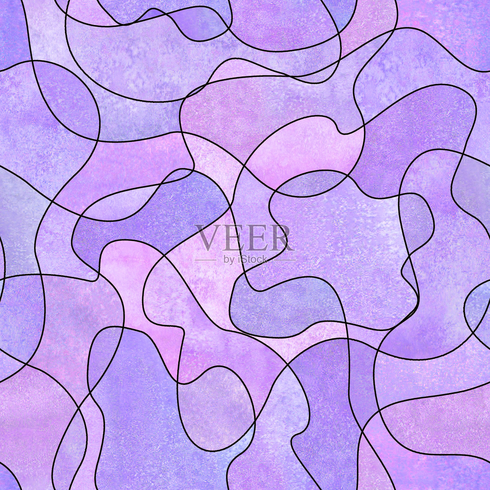 现代平面几何液体形状形成无缝的图案。插画图片素材