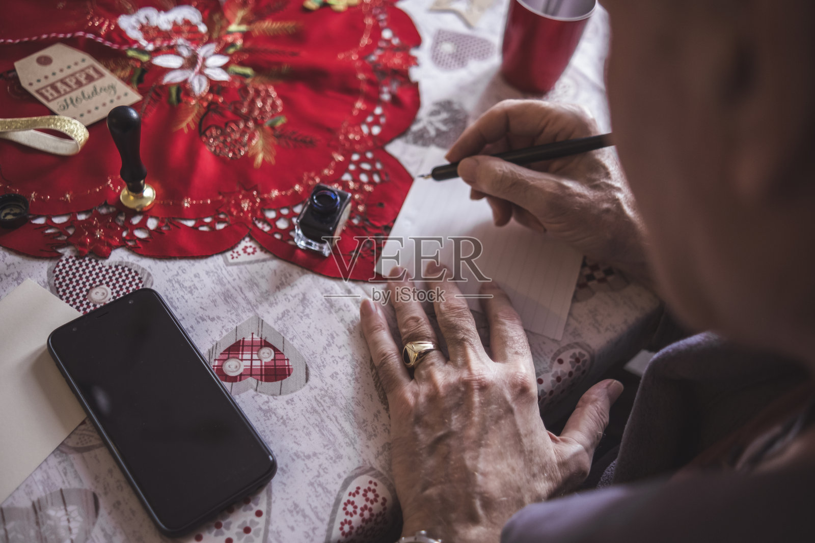 传统手写圣诞卡照片摄影图片