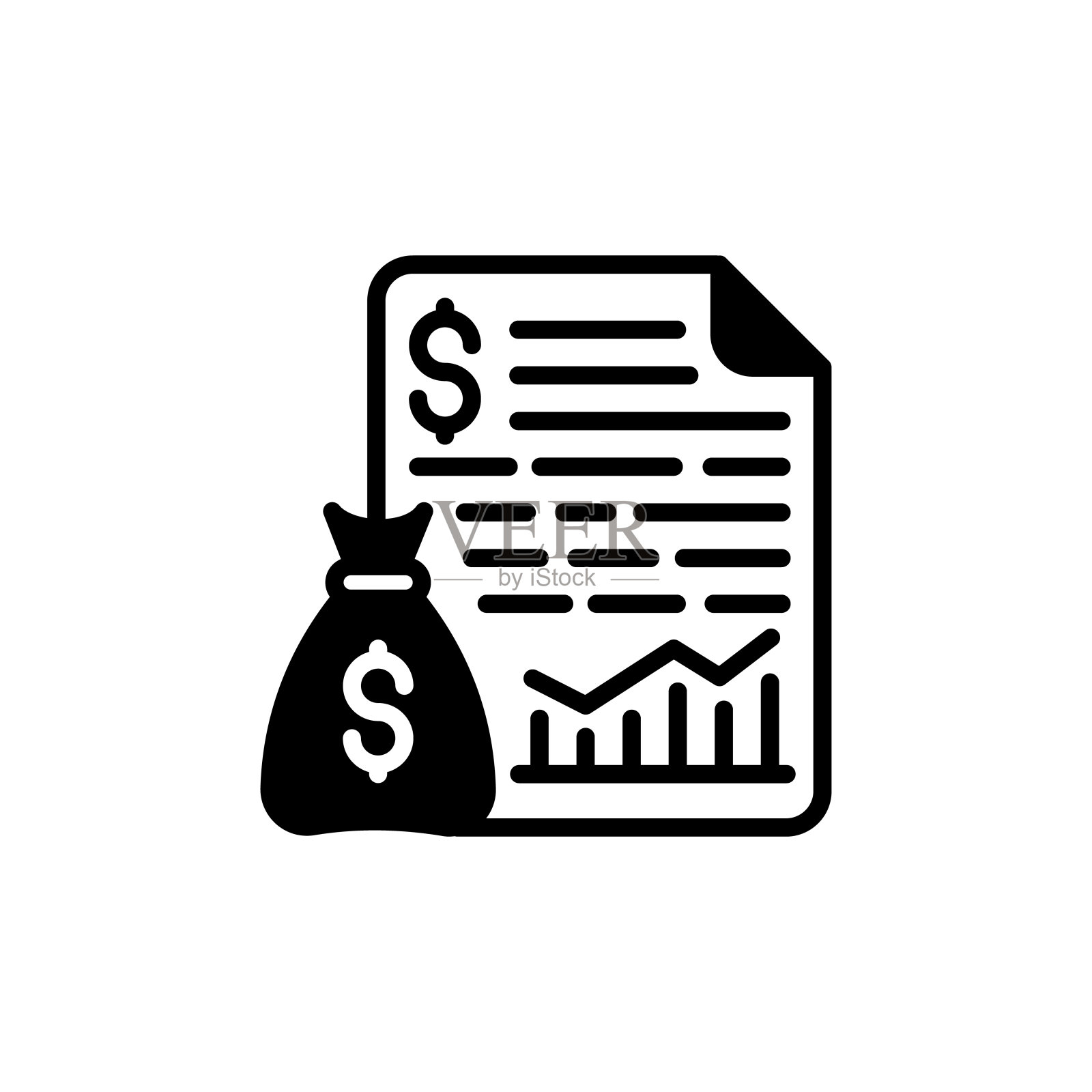 项目预算图标在矢量。标识插画图片素材